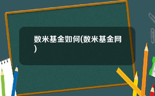 数米基金如何(数米基金网)