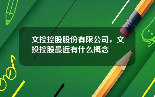 文控控股股份有限公司，文投控股最近有什么概念