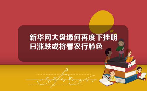 新华网大盘缘何再度下挫明日涨跌或将看农行脸色