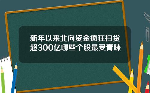 新年以来北向资金疯狂扫货超300亿哪些个股最受青睐