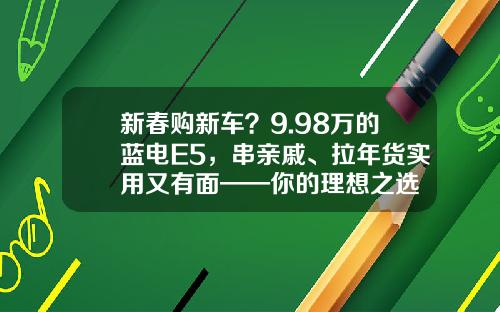 新春购新车？9.98万的蓝电E5，串亲戚、拉年货实用又有面——你的理想之选