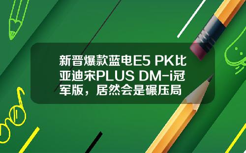 新晋爆款蓝电E5 PK比亚迪宋PLUS DM-i冠军版，居然会是碾压局