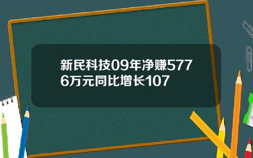 新民科技09年净赚5776万元同比增长107