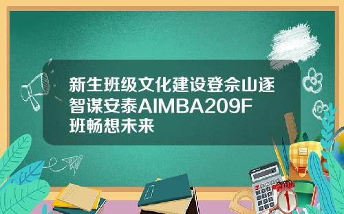 新生班级文化建设登佘山逐智谋安泰AIMBA209F班畅想未来