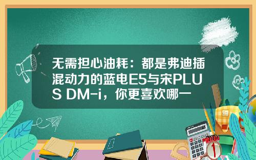 无需担心油耗：都是弗迪插混动力的蓝电E5与宋PLUS DM-i，你更喜欢哪一款