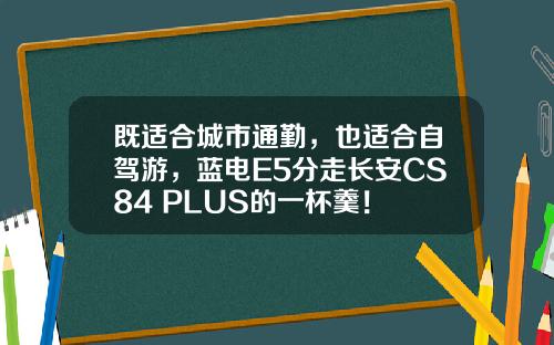 既适合城市通勤，也适合自驾游，蓝电E5分走长安CS84 PLUS的一杯羹！
