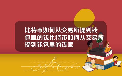 比特币如何从交易所提到钱包里的钱比特币如何从交易所提到钱包里的钱呢