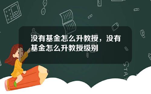 没有基金怎么升教授，没有基金怎么升教授级别