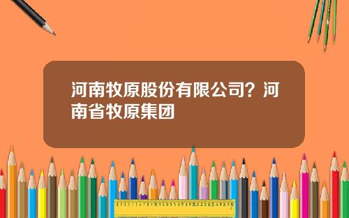 河南牧原股份有限公司？河南省牧原集团