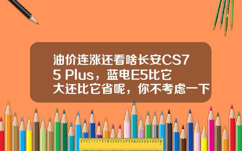 油价连涨还看啥长安CS75 Plus，蓝电E5比它大还比它省呢，你不考虑一下？