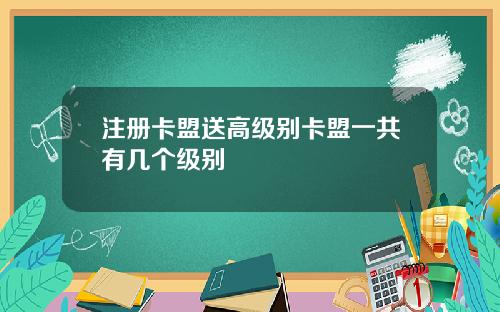 注册卡盟送高级别卡盟一共有几个级别