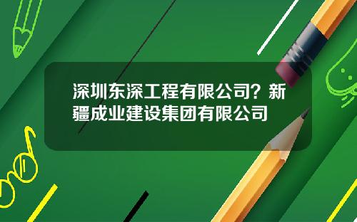 深圳东深工程有限公司？新疆成业建设集团有限公司