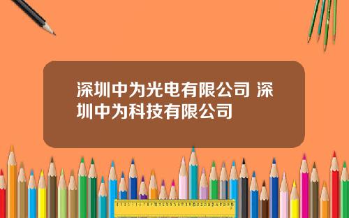 深圳中为光电有限公司 深圳中为科技有限公司