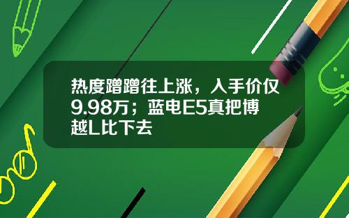 热度蹭蹭往上涨，入手价仅9.98万；蓝电E5真把博越L比下去