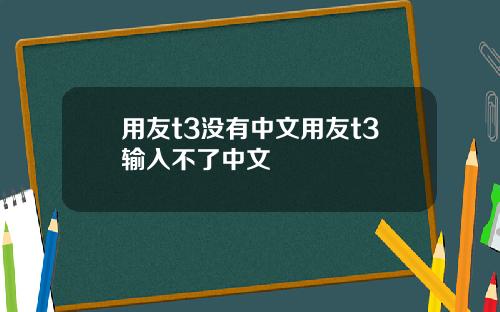 用友t3没有中文用友t3输入不了中文
