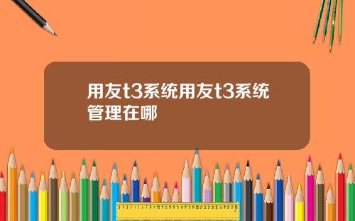 用友t3系统用友t3系统管理在哪