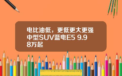 电比油低，更低更大更强 中型SUV蓝电E5 9.98万起