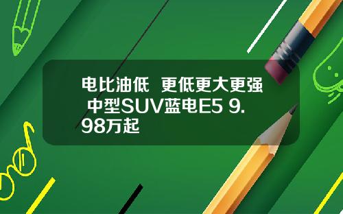 电比油低  更低更大更强 中型SUV蓝电E5 9.98万起