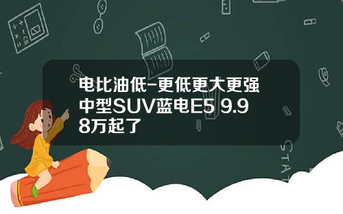 电比油低-更低更大更强 中型SUV蓝电E5 9.98万起了