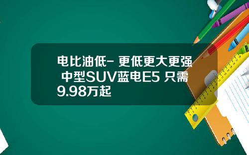 电比油低- 更低更大更强 中型SUV蓝电E5 只需9.98万起