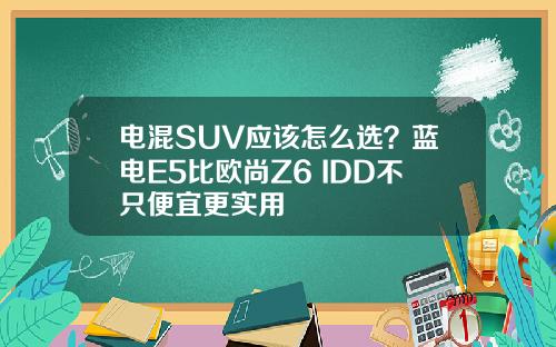 电混SUV应该怎么选？蓝电E5比欧尚Z6 IDD不只便宜更实用