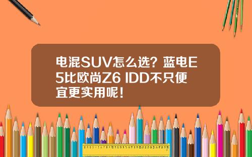 电混SUV怎么选？蓝电E5比欧尚Z6 IDD不只便宜更实用呢！