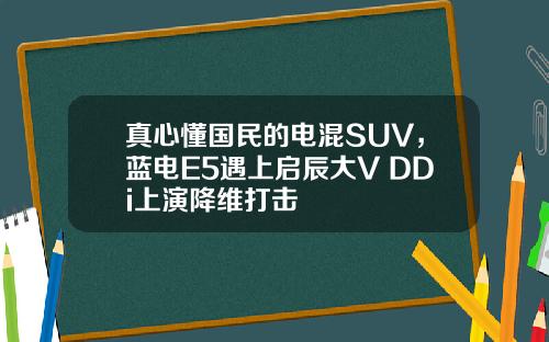 真心懂国民的电混SUV，蓝电E5遇上启辰大V DDi上演降维打击