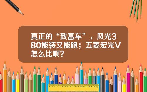 真正的“致富车”，风光380能装又能跑；五菱宏光V怎么比啊？