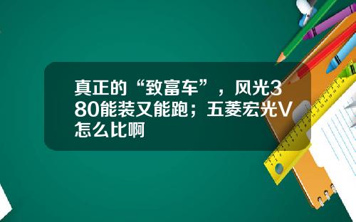 真正的“致富车”，风光380能装又能跑；五菱宏光V怎么比啊