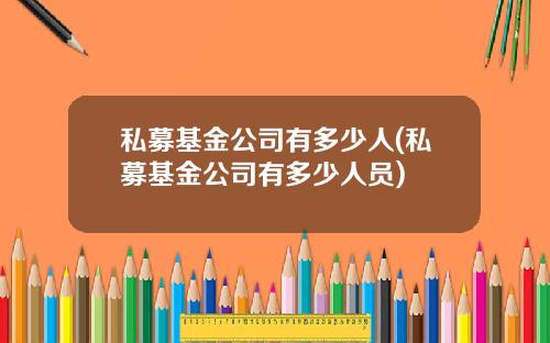 私募基金公司有多少人(私募基金公司有多少人员)