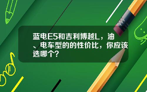 蓝电E5和吉利博越L，油、电车型的的性价比，你应该选哪个？