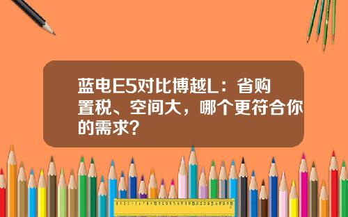 蓝电E5对比博越L：省购置税、空间大，哪个更符合你的需求？