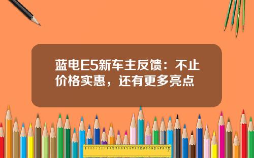 蓝电E5新车主反馈：不止价格实惠，还有更多亮点