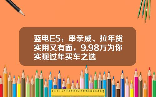 蓝电E5，串亲戚、拉年货实用又有面，9.98万为你实现过年买车之选