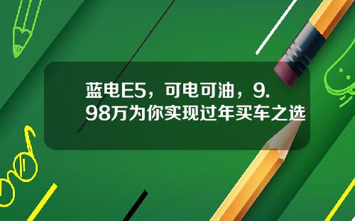 蓝电E5，可电可油，9.98万为你实现过年买车之选
