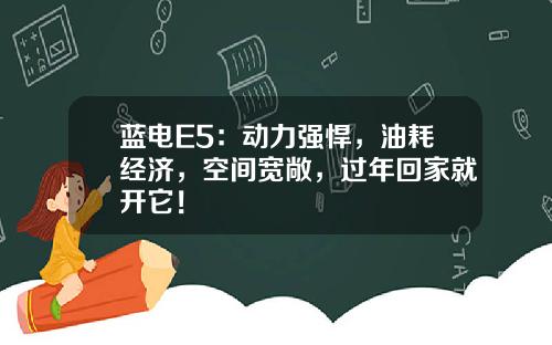 蓝电E5：动力强悍，油耗经济，空间宽敞，过年回家就开它！