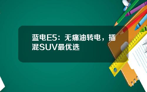 蓝电E5：无痛油转电，插混SUV最优选