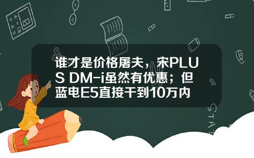 谁才是价格屠夫，宋PLUS DM-i虽然有优惠；但蓝电E5直接干到10万内