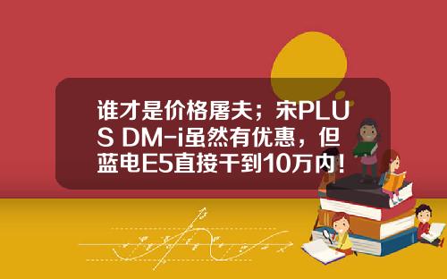 谁才是价格屠夫；宋PLUS DM-i虽然有优惠，但蓝电E5直接干到10万内！