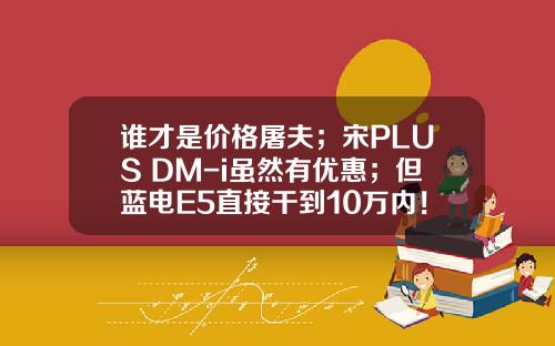 谁才是价格屠夫；宋PLUS DM-i虽然有优惠；但蓝电E5直接干到10万内！