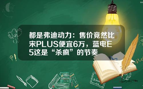 都是弗迪动力：售价竟然比宋PLUS便宜6万，蓝电E5这是“杀疯”的节奏