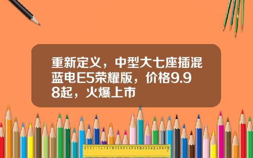 重新定义，中型大七座插混蓝电E5荣耀版，价格9.98起，火爆上市