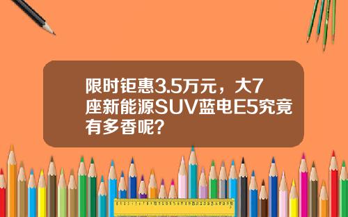 限时钜惠3.5万元，大7座新能源SUV蓝电E5究竟有多香呢？