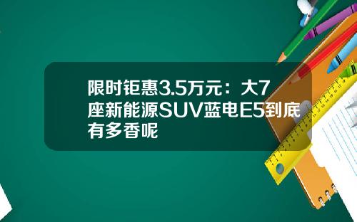 限时钜惠3.5万元：大7座新能源SUV蓝电E5到底有多香呢