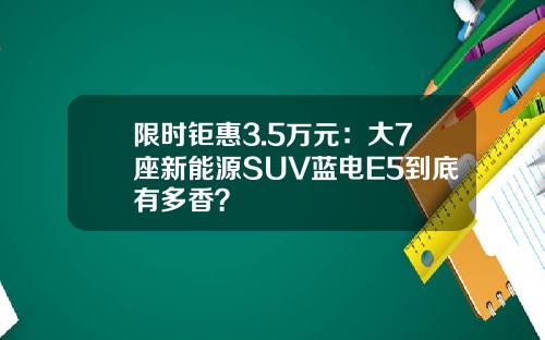 限时钜惠3.5万元：大7座新能源SUV蓝电E5到底有多香？