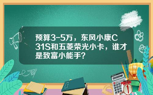 预算3-5万，东风小康C31S和五菱荣光小卡，谁才是致富小能手？