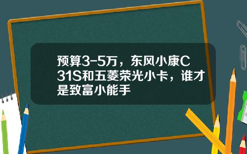 预算3-5万，东风小康C31S和五菱荣光小卡，谁才是致富小能手