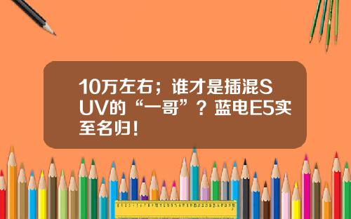 10万左右；谁才是插混SUV的“一哥”？蓝电E5实至名归！