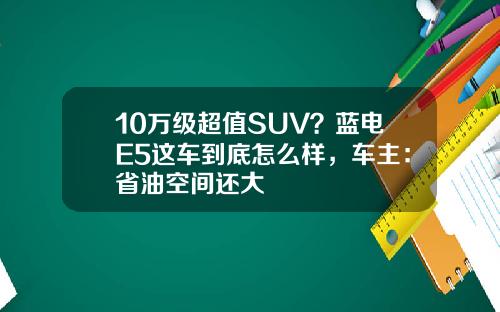 10万级超值SUV？蓝电E5这车到底怎么样，车主：省油空间还大