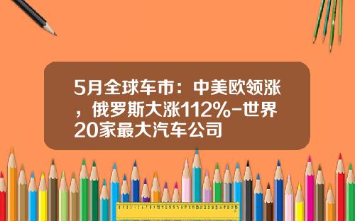 5月全球车市：中美欧领涨，俄罗斯大涨112%-世界20家最大汽车公司